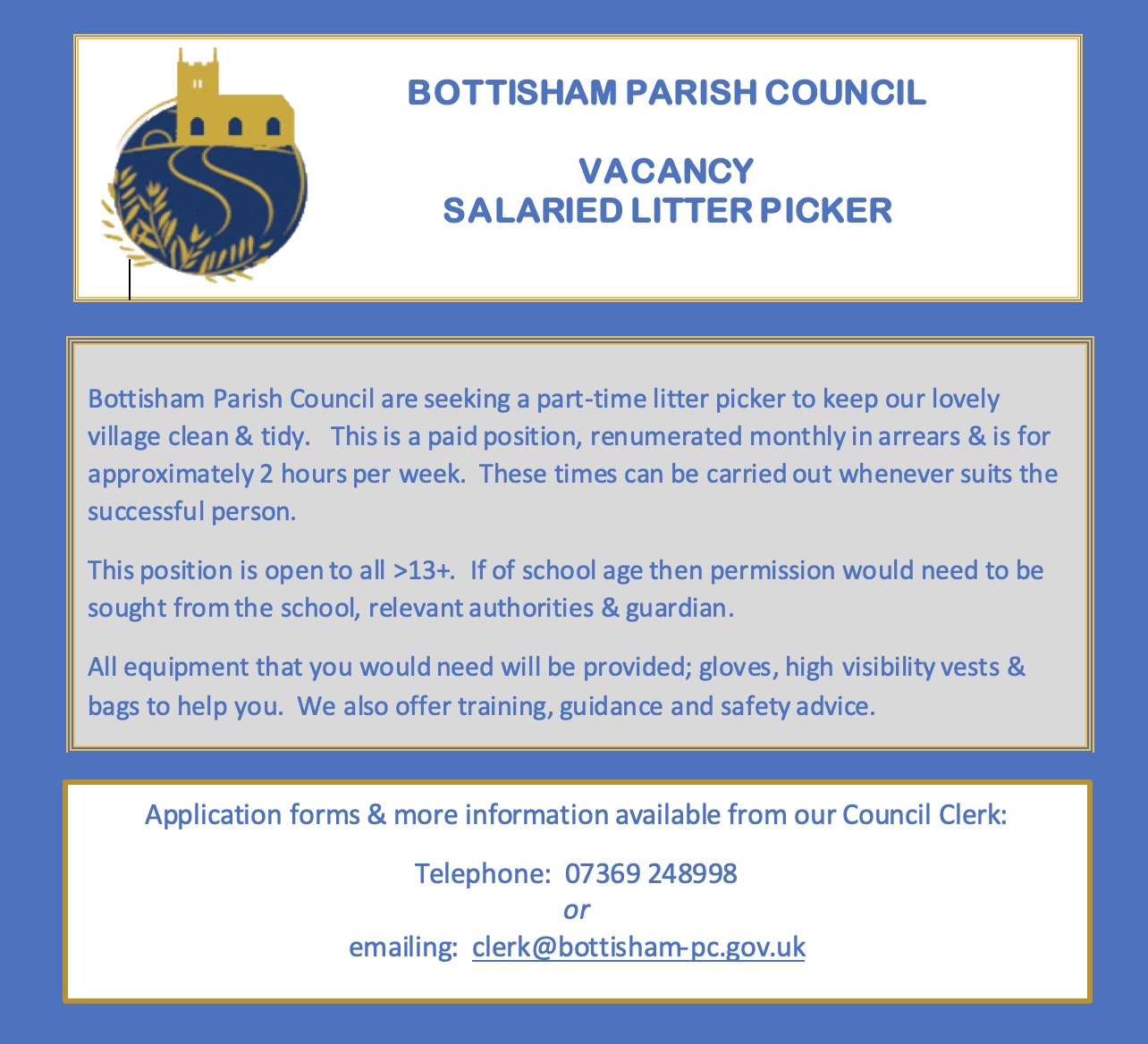 Salaried Litter Picker Needed